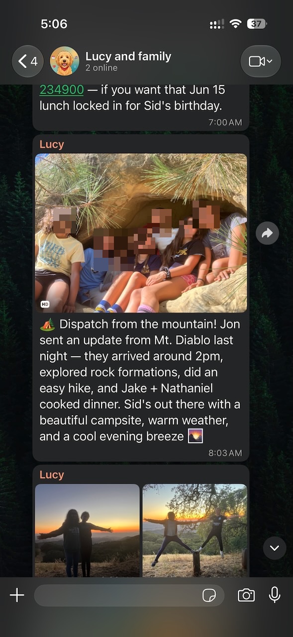 Lucy recaps a Mt. Diablo camping trip from the family&rsquo;s shared photos.