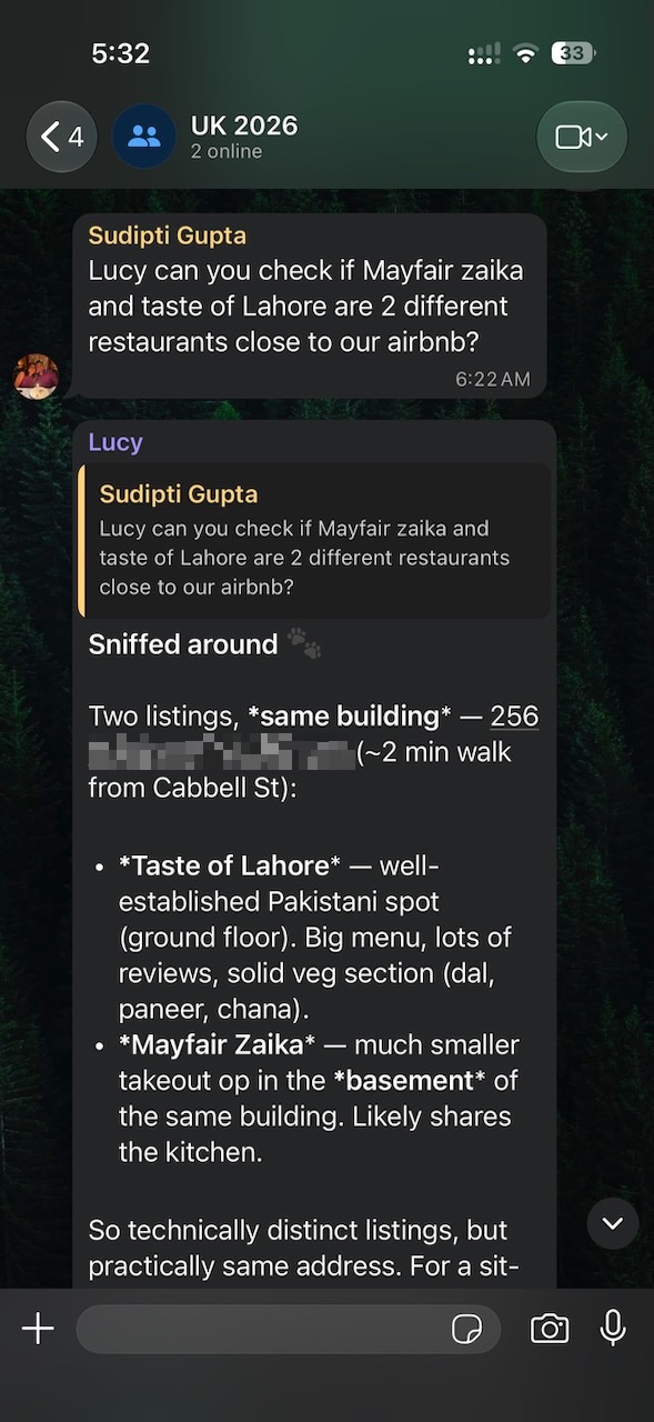 Lucy untangles two similarly named restaurants in the same building.